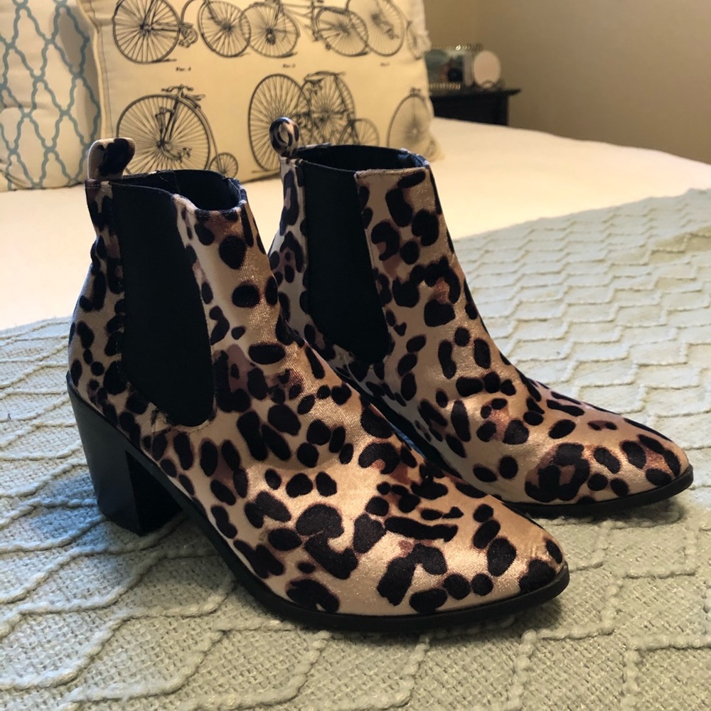 Madden Girl leopard booties